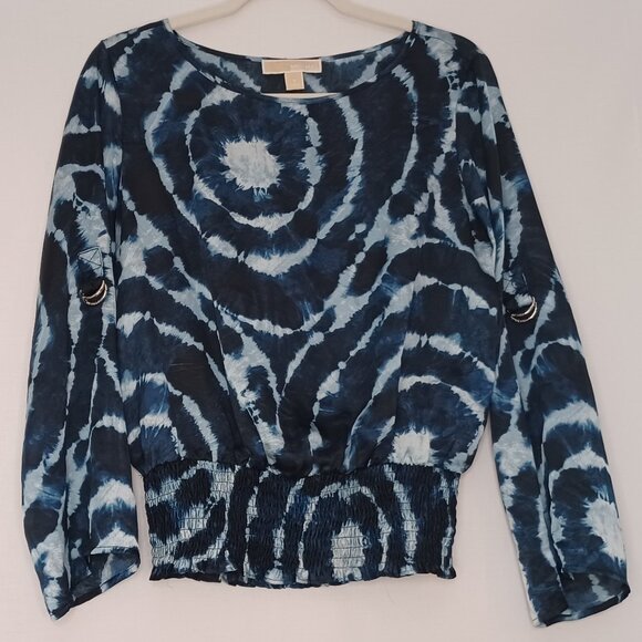 Women's Michael Kors Blue Tie Dye Blouse Size Small - Picture 1 of 9